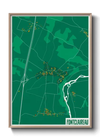 Une affiche de carte sur Fontclaireau