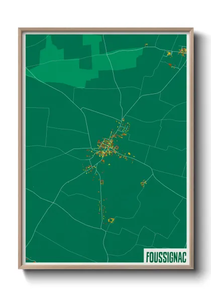 Une affiche de carte sur Foussignac