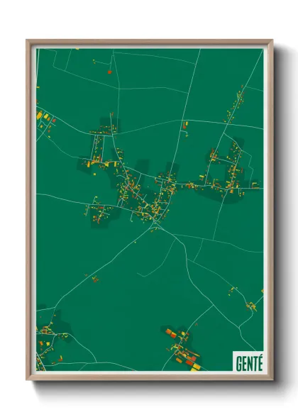 Une affiche de carte sur Genté
