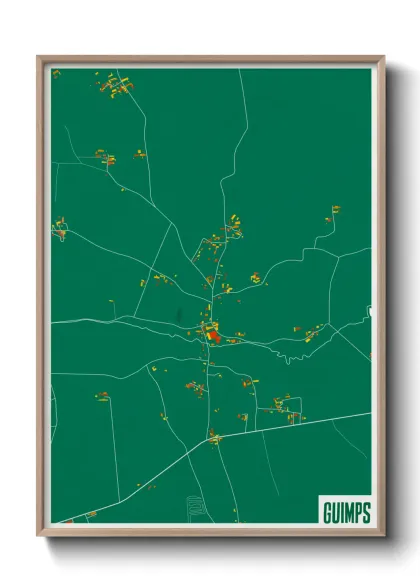 Une affiche de carte sur Guimps