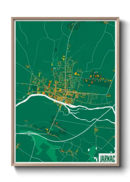 Une affiche de carte sur Jarnac