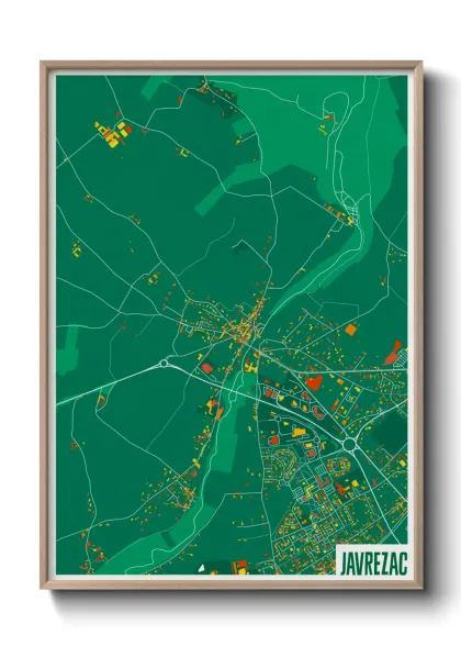 Une affiche de carte sur Javrezac
