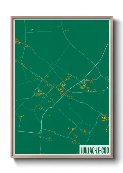 Une affiche de carte sur Juillac-le-Coq