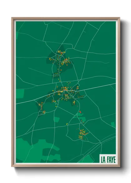 Une affiche de carte sur La Faye