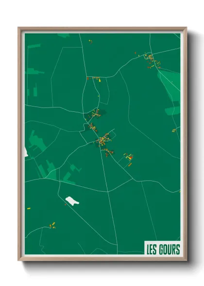 Une affiche de carte sur Les Gours