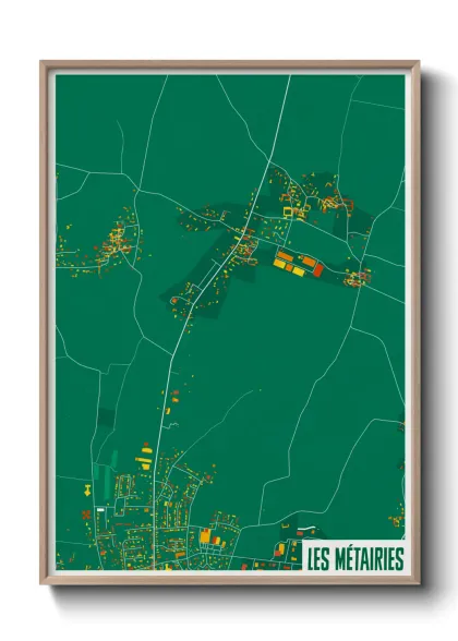 Une affiche de carte sur Les Métairies