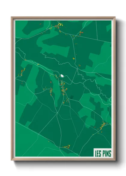 Une affiche de carte sur Les Pins