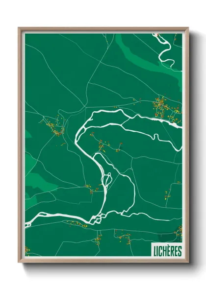Une affiche de carte sur Lichères