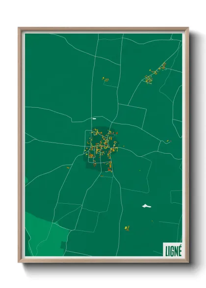 Une affiche de carte sur Ligné