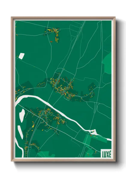 Une affiche de carte sur Luxé
