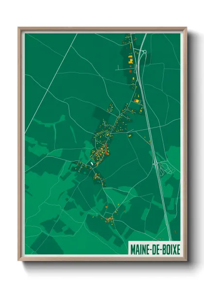 Une affiche de carte sur Maine-de-Boixe