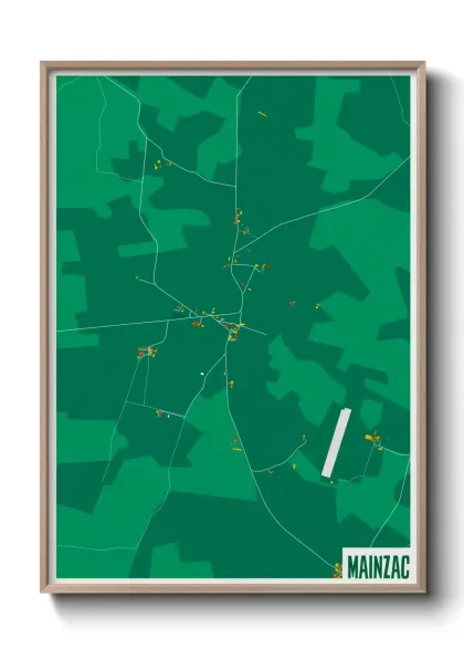 Une affiche de carte sur Mainzac