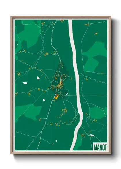 Une affiche de carte sur Manot