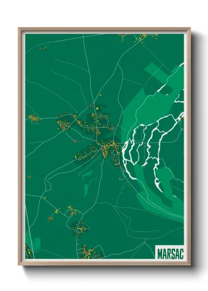 Une affiche de carte sur Marsac