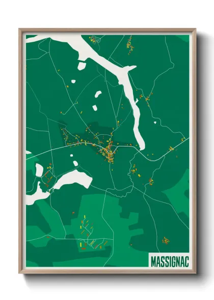 Une affiche de carte sur Massignac