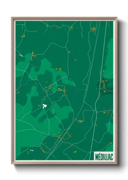 Une affiche de carte sur Médillac