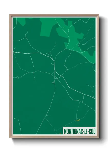 Une affiche de carte sur Montignac-le-Coq
