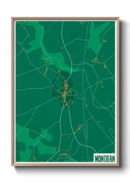 Une affiche de carte sur Montjean