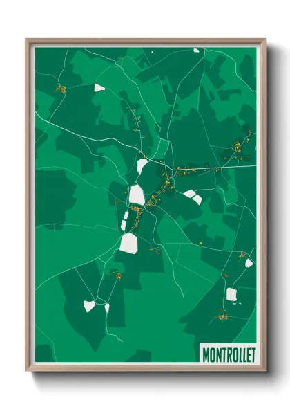 Une affiche de carte sur Montrollet