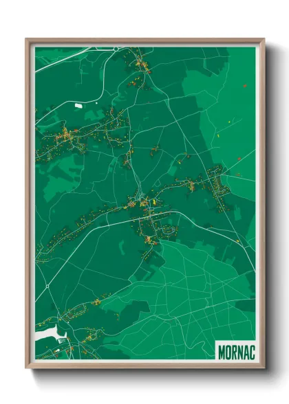 Une affiche de carte sur Mornac