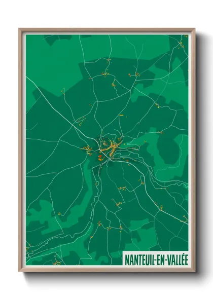 Une affiche de carte sur Nanteuil-en-Vallée