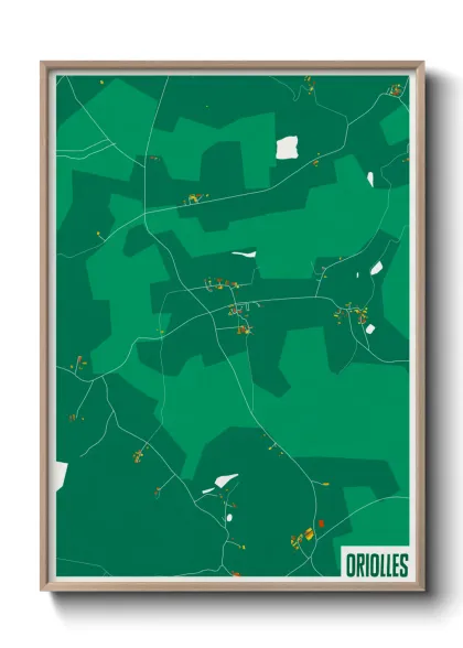 Une affiche de carte sur Oriolles