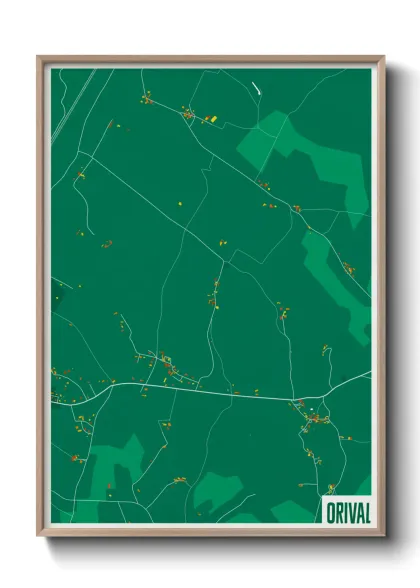 Une affiche de carte sur Orival