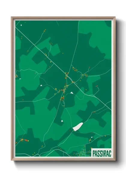 Une affiche de carte sur Passirac