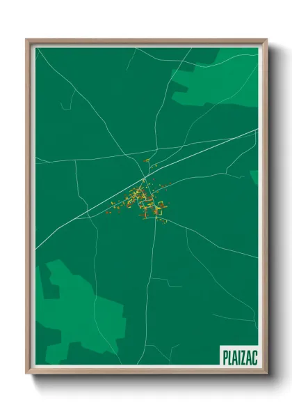 Une affiche de carte sur Plaizac