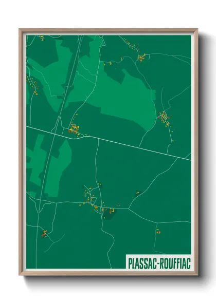 Une affiche de carte sur Plassac-Rouffiac