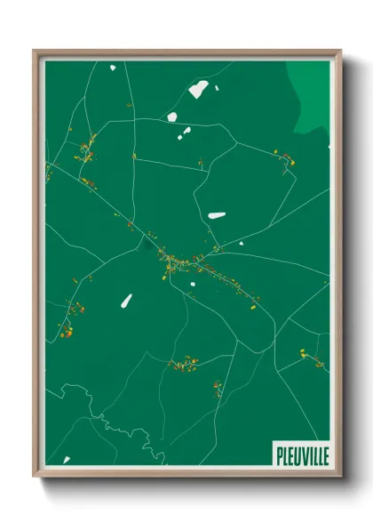 Une affiche de carte sur Pleuville