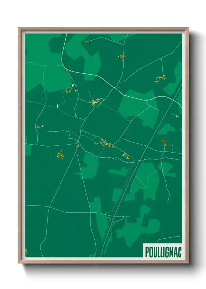 Une affiche de carte sur Poullignac