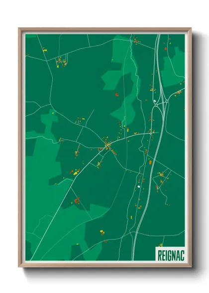 Une affiche de carte sur Reignac