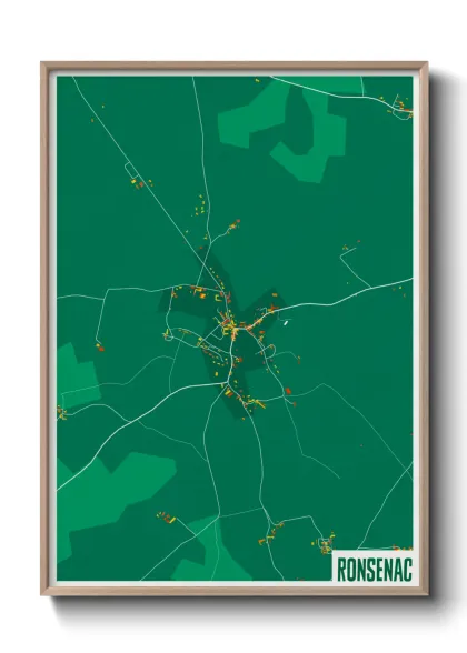 Une affiche de carte sur Ronsenac