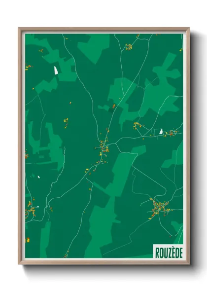 Une affiche de carte sur Rouzède