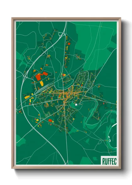 Une affiche de carte sur Ruffec