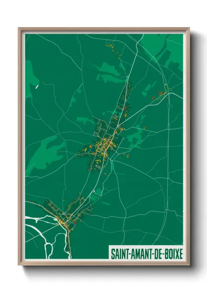 Une affiche de carte sur Saint-Amant-de-Boixe