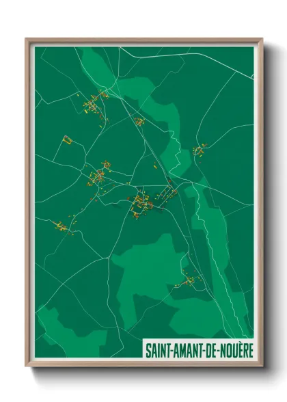 Une affiche de carte sur Saint-Amant-de-Nouère