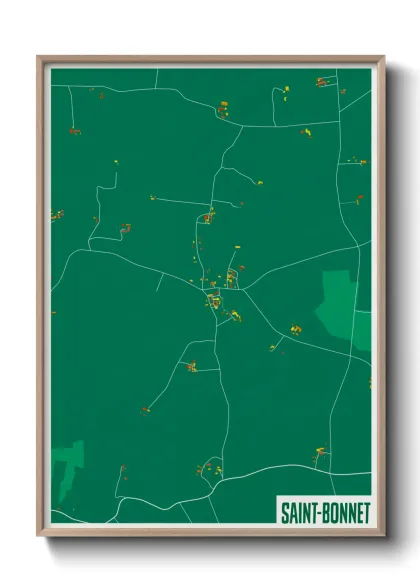 Une affiche de carte sur Saint-Bonnet