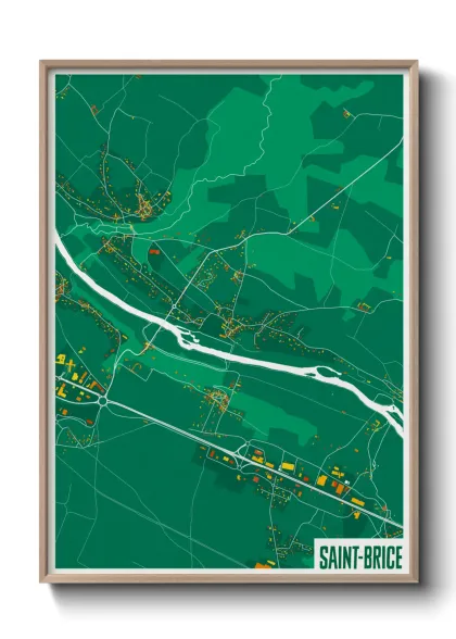 Une affiche de carte sur Saint-Brice