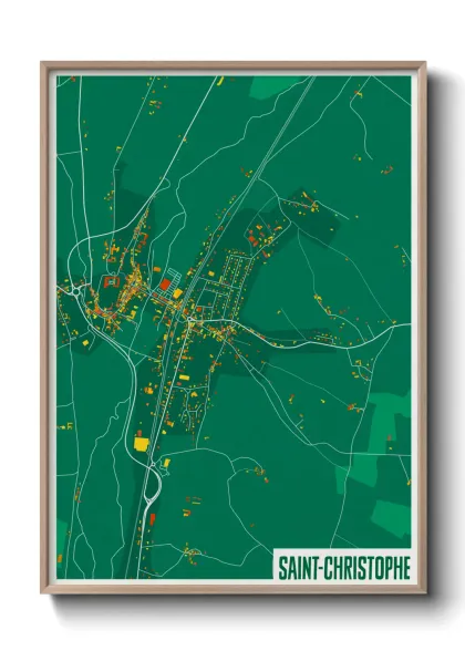 Une affiche de carte sur Saint-Christophe