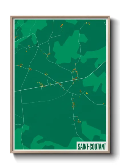 Une affiche de carte sur Saint-Coutant