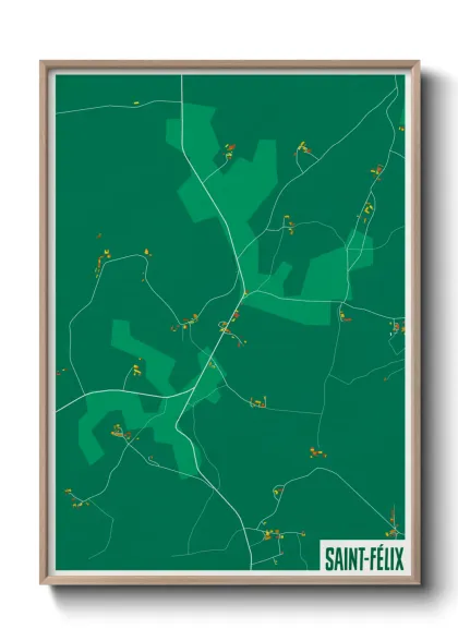 Une affiche de carte sur Saint-Félix
