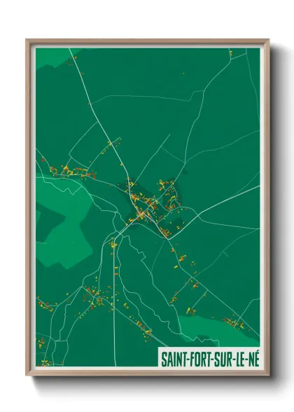 Une affiche de carte sur Saint-Fort-sur-le-Né