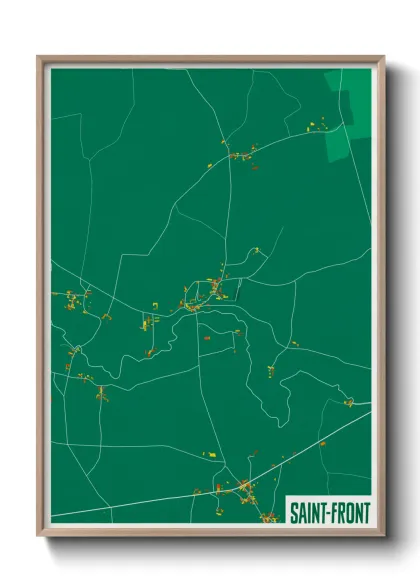 Une affiche de carte sur Saint-Front