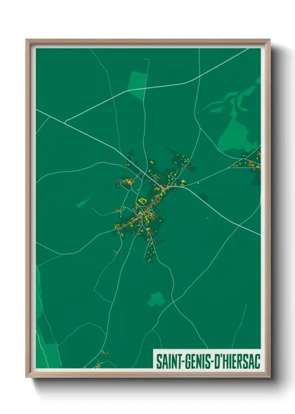 Une affiche de carte sur Saint-Genis-d'Hiersac