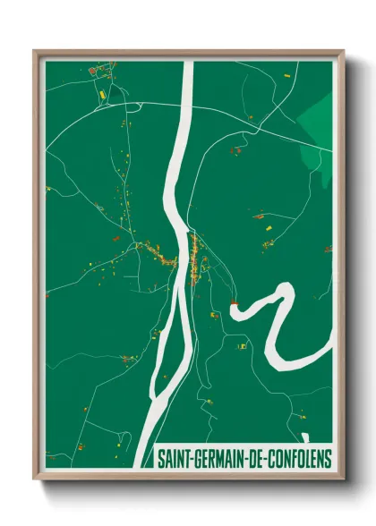 Une affiche de carte sur Saint-Germain-de-Confolens