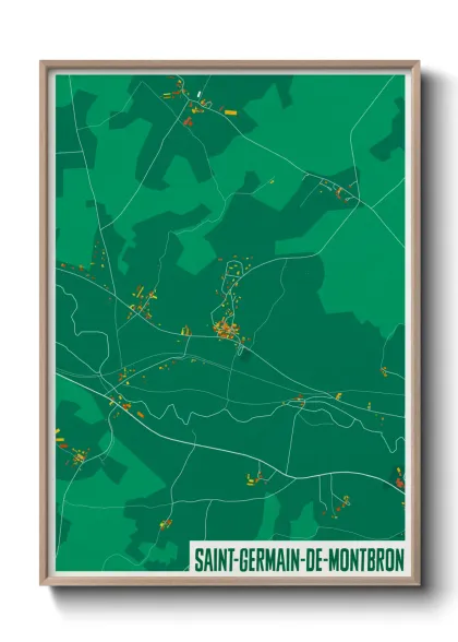 Une affiche de carte sur Saint-Germain-de-Montbron