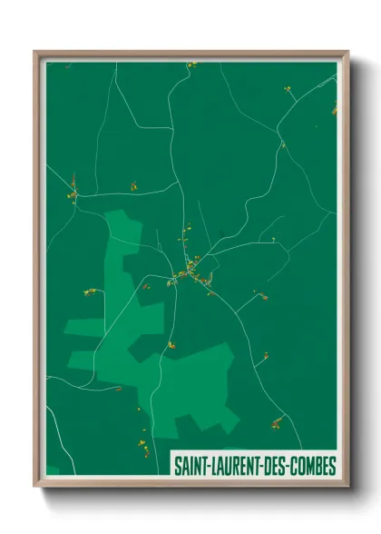 Une affiche de carte sur Saint-Laurent-des-Combes