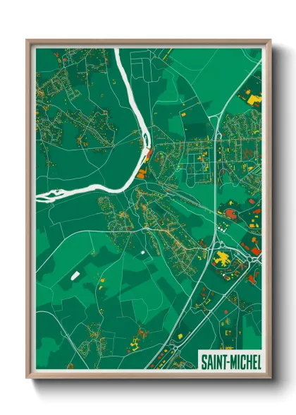 Une affiche de carte sur Saint-Michel